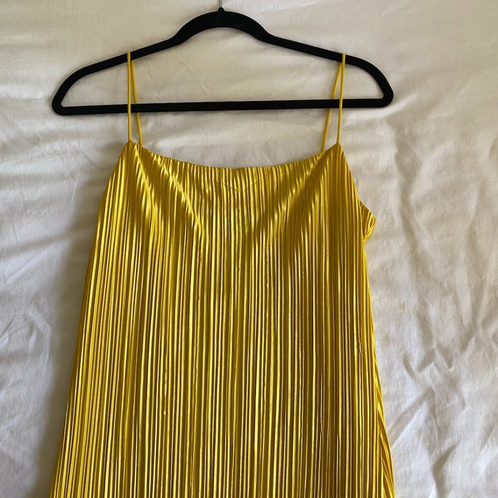 Yellow Textured Midi Dress